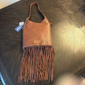 Wrangler Hobo Montana West  Brown Fringe Shoulder Bag NWT
